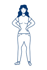 young woman casual avatar character