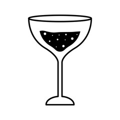 margarita cocktail glass cup silhouette style icon design, Alcohol drink bar and beverage theme Vector illustration