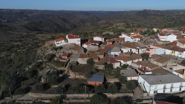 Village in Salamanca,Spain. Aerial Drone Footage