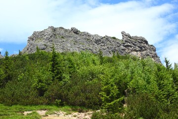 Rock formation Sarnia Skala in Tatra mountains Poland