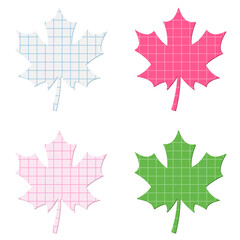 Maple leaf shape cut out of squared graph paper