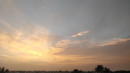 sunset over the clouds