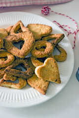 Homemade cookies heart for valentine's day close up