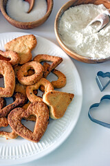 Homemade cookies heart for valentine's day close up