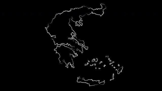 Corfu Greece coloring the map and flag. Motion design.