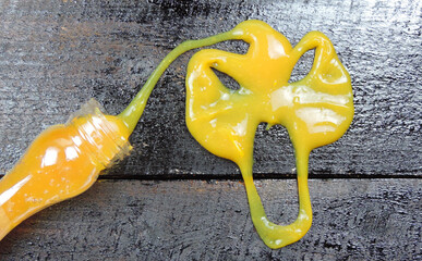     terrible  slime face . Halloween autumn holiday concept      