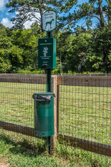 Dog waste station in the park