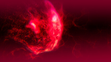 Distant galaxy. Night scenery with red Nebula full of stars in the sky in summer. Beautiful universe Background of space