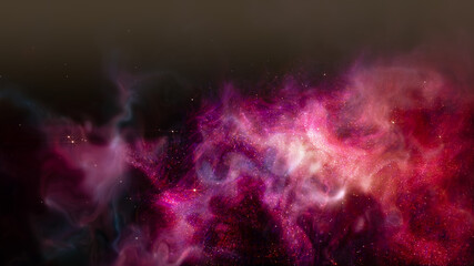 The center of milky way galaxy and space dust in the universe
