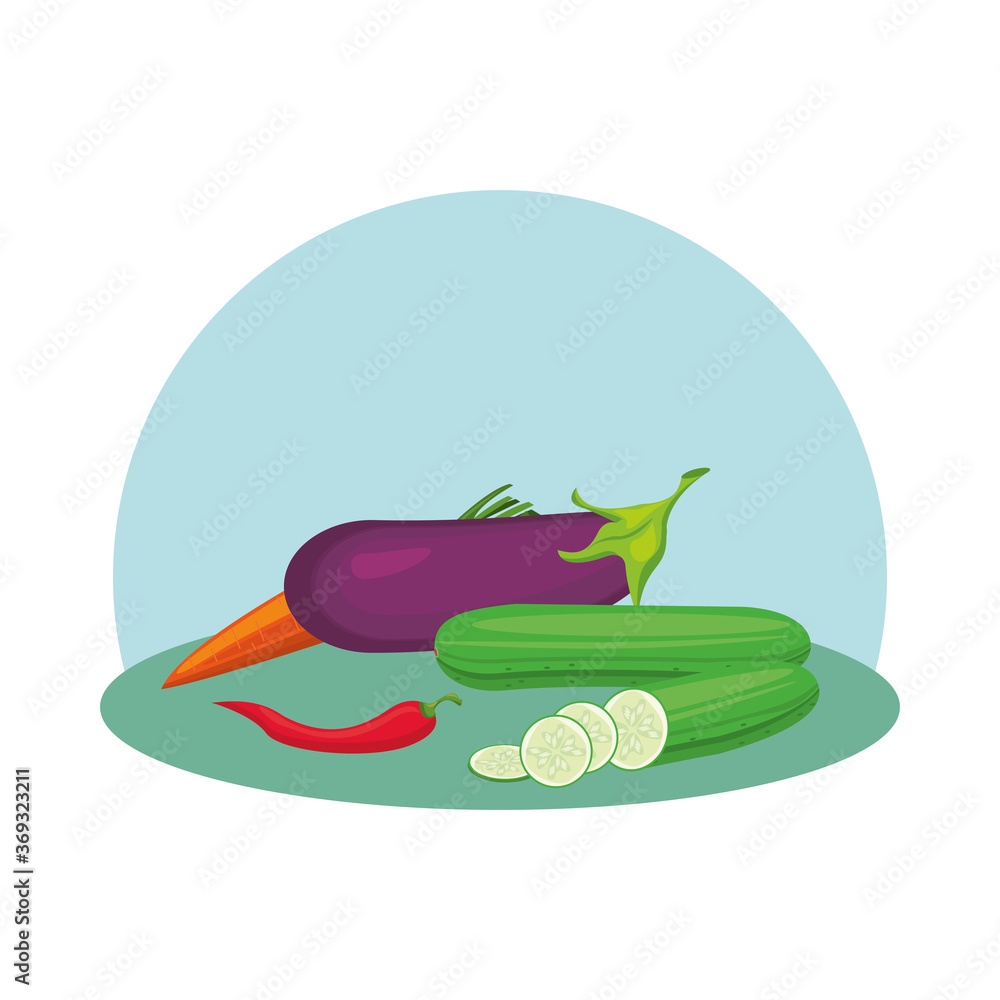 Canvas Prints fresh vegetables healthy food icons