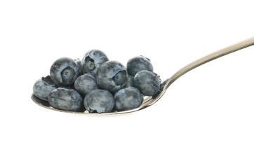 Blueberries in a spoon