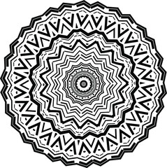 Mandala. Zentangle inspired vector illustration, black and white. Abstract diwali texture