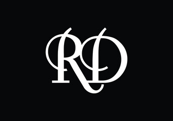 Initial Monogram Letter R D Logo Design Vector Template. R D monogram Logo.