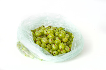Green gooseberry isolated on white background