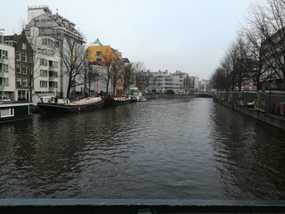 Fototapeta premium Amsterdam Canal in Winter