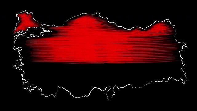 Samsun Turkey coloring the map and flag. Motion design.