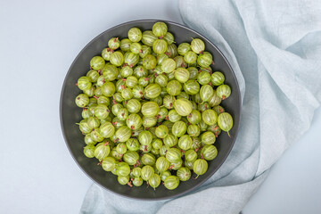 Green gooseberry isolated on white background