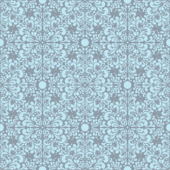 seamless pattern with blue floral elements