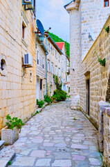 The stone street, Perast, Montenegro