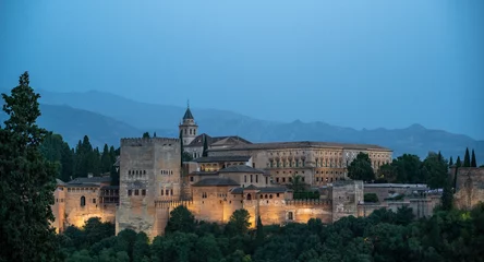 Foto op Canvas Alhambra de Granada desde el mirador de San Nicolás © AndrewAM