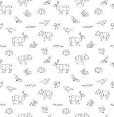 Animal set, geometric origami linear collection