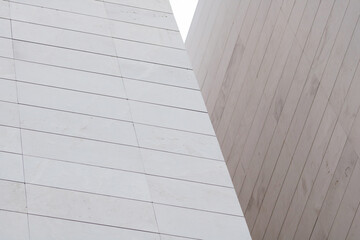 Abstract modern architecture. Close up of a futuristic facade office building.
