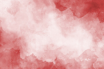 Fototapeta premium Red and white watercolor background texture, abstract painted red border grunge with white center, Christmas background design