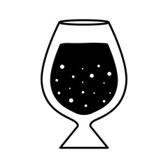 cognac glass cup silhouette style icon design, Alcohol drink bar and beverage theme Vector illustration