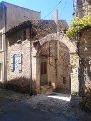 narrow street in the old town of Vaison la Romaine 