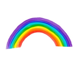 Rainbow on white background.  Abstract rainbow closeup.