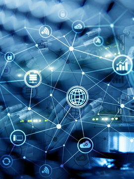 Computing concept. Technology infrastructure cloud computing and communication on data center background.