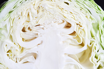 Fresh cabbage close-up, nitrate-free, homemade, ecological clean