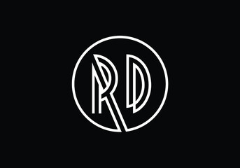 Initial Monogram Letter R D Logo Design Vector Template. R D monogram Logo.