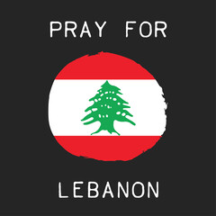Pray For Beirut Lebanon Wording on Lebanon Flag From Massive Explosion