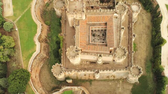 Castle of Coca in Segovia,Spain. Aerial Drone Footage