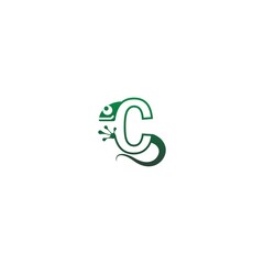 Chameleon font, letter logo icon design