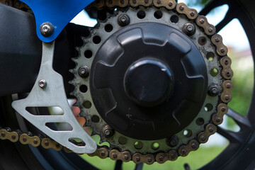 close up of a motor chain