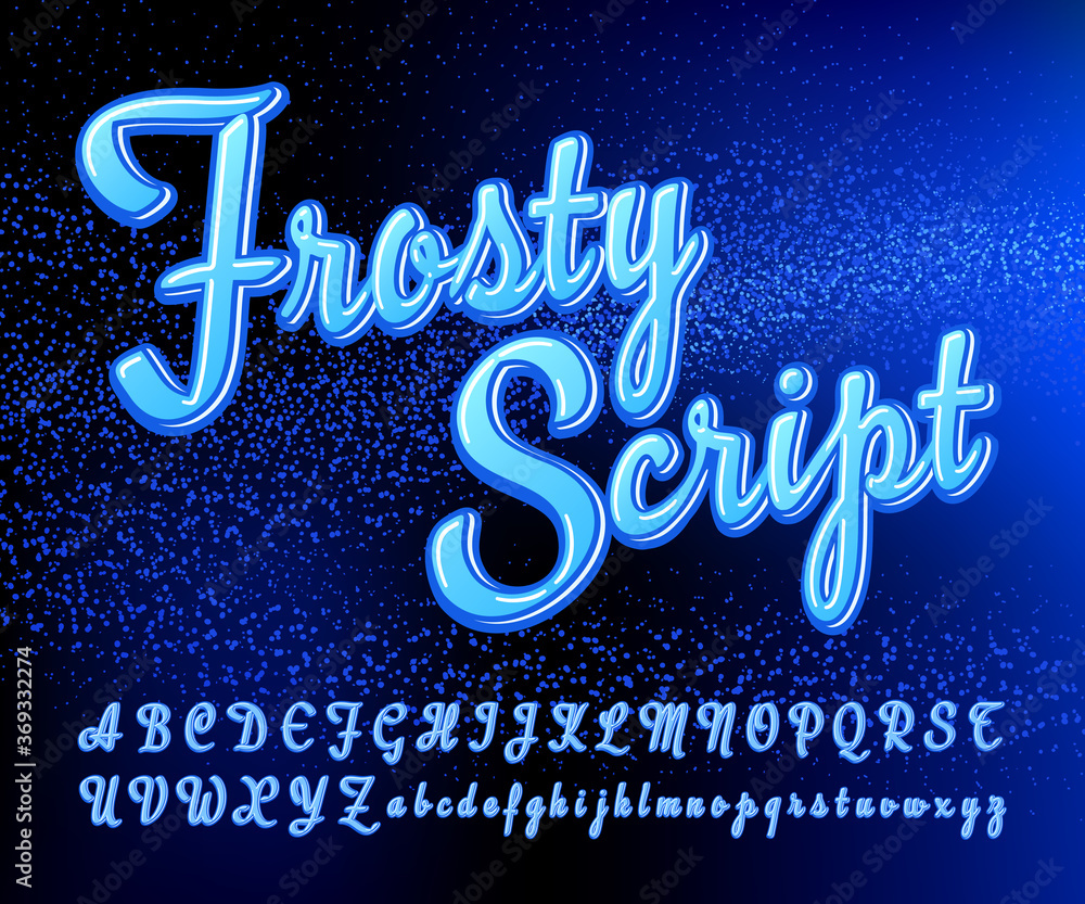 Aufkleber a vintage style vector script alphabet with layers, highlights, and dimensions. this cursive font ha