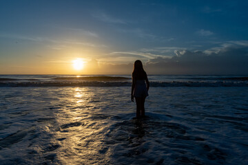 Fototapeta na wymiar Morning sunrise on the beach