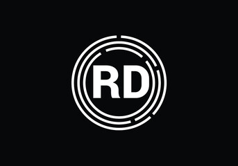 Initial Monogram Letter R D Logo Design Vector Template. R D monogram Logo.