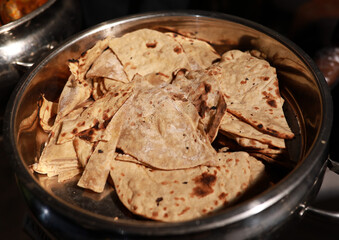 Roti or Chapati a popular traditional indian breakfast food.