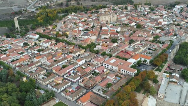 Coca, historical village in Segovia,Spain. Aerial Drone Footage