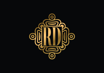 Initial Monogram Letter R D Logo Design Vector Template. R D monogram Logo.