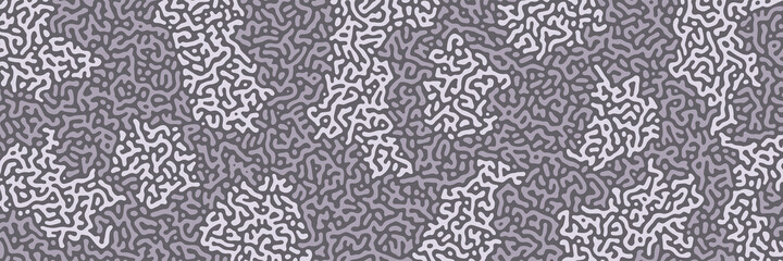 Fototapeta premium Turing background, organic liquid texture. Pattern with fluid ink shapes, gray silver color