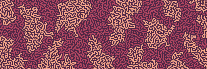 Turing background, organic liquid texture. Pattern with fluid ink shapes, chocolate brown color