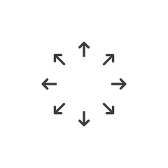 Fototapeta premium Spreading outward arrows icon. Distribution arrows. Stock vector illustration isolated on white background.