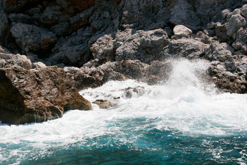 Rock and Mediterranean sea