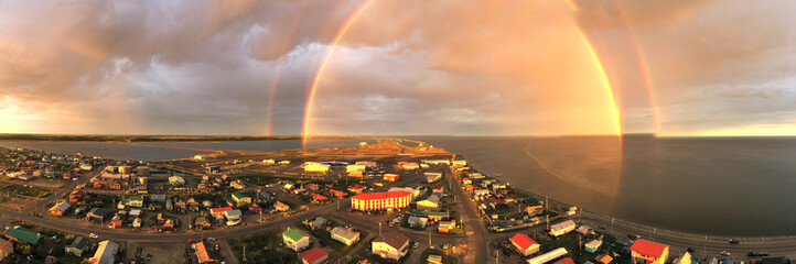 Storm Creates Rainbow Over the Northwest Arctic Borough of Kotzebue Alaska