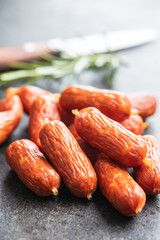 Mini salami sausages.