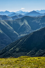 Polish Tatras mountains from Rakon peak, Western Tatras, Slovakia